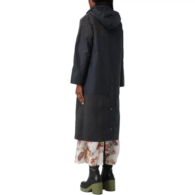 BARBOUR x GANNI Collaboration Burghley Wax Jacket Jackets & Coats Women's Marine Blue-4