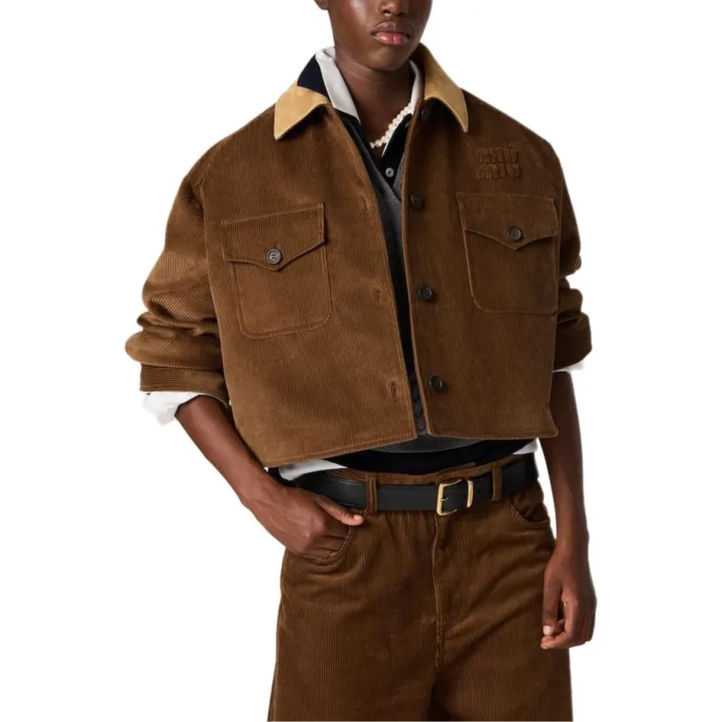 MIU MIU FW24 Jackets & Coats Women's Cocoa Brown-2