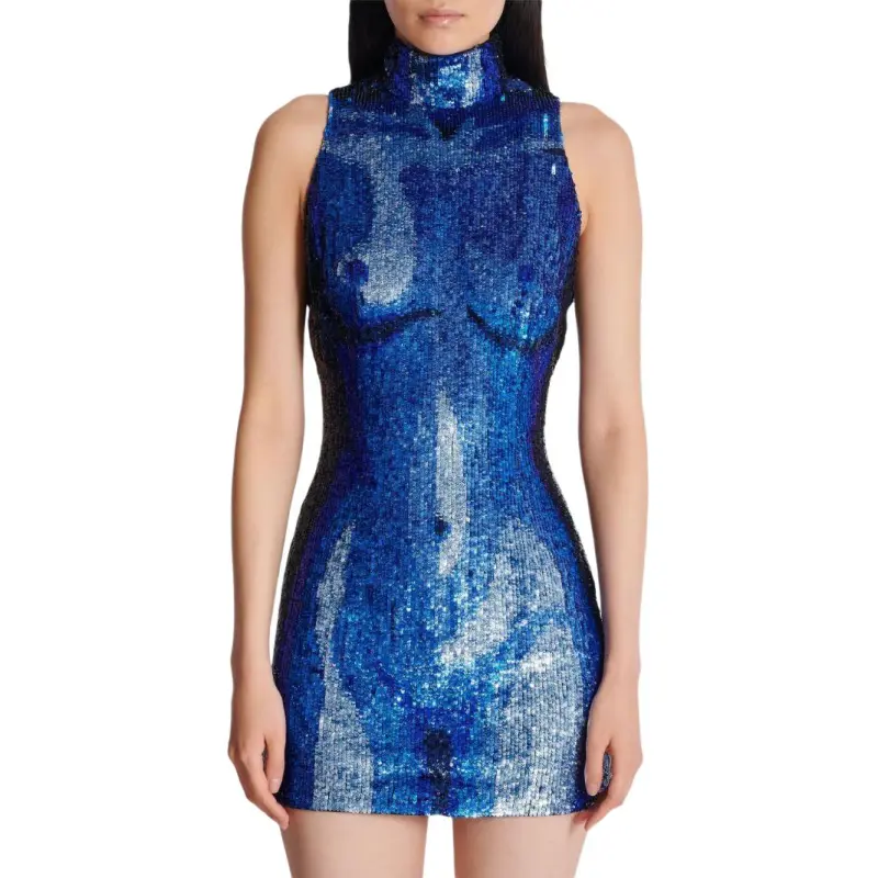 BALMAIN Sequin-embellished Mini Dress-1