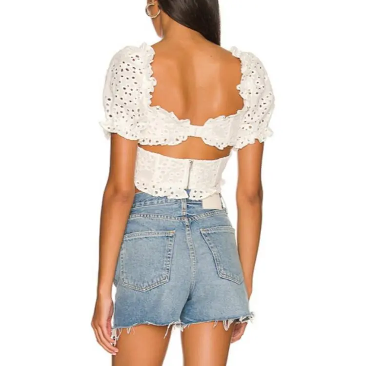 FOR LOVE & LEMONS Crop Tops Women's White-1