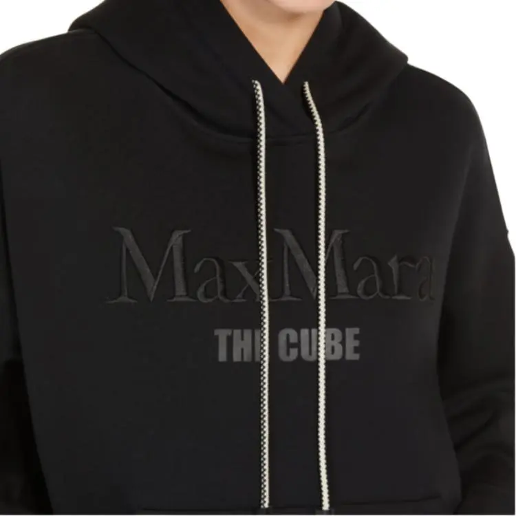 'S MAX MARA Agata Logo Embroidered Drawstring Hoodie-4