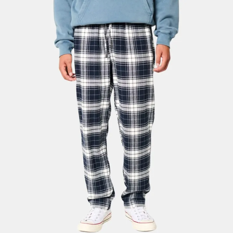 Hollister Pajama Pants Men's Navy Plaid-1