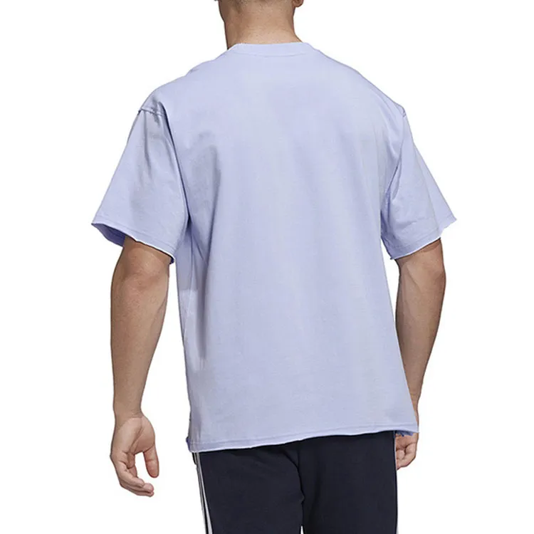 Adidas X Disney Crossover Solid Stitch Cartoon Pattern Printing Lavender T-Shirt Purple-3
