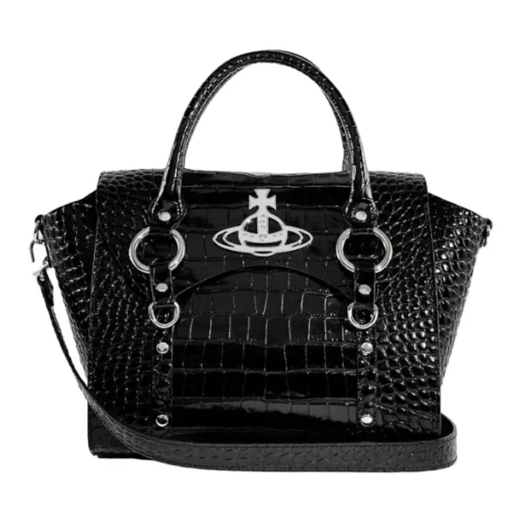 Vivienne Westwood BETTY Leather Handbag Medium Size Women's Black-1