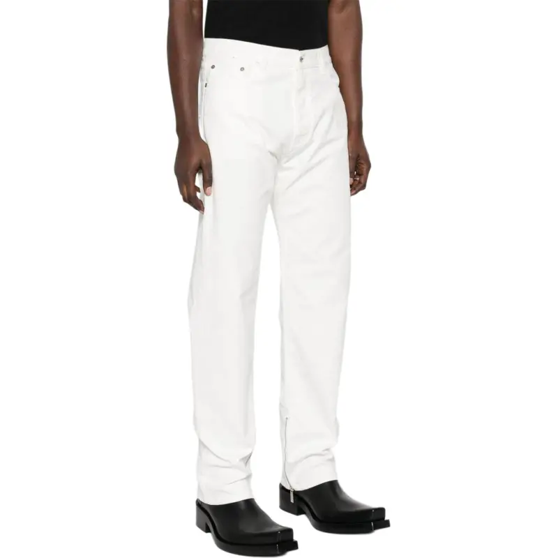 Off Logo Embroidered Straight Leg Jeans-3