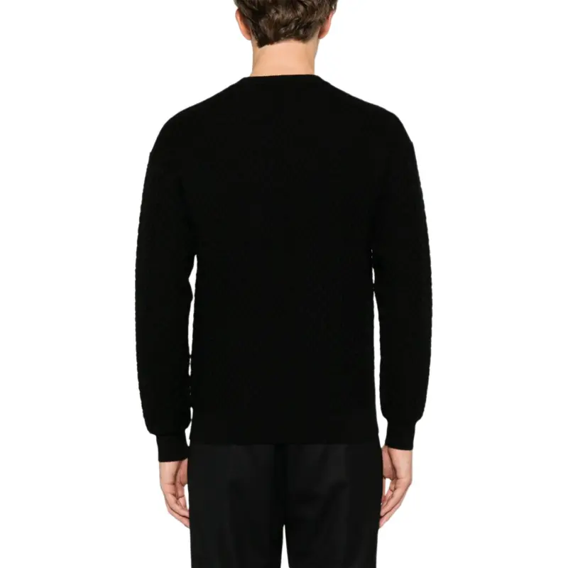 EMPORIO ARMANI Drop Shoulder 3D Knitted Jumper-3