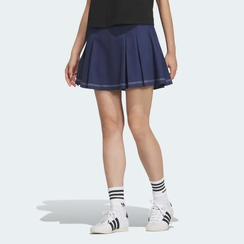 Adidas Originals Retro Casual Short Skirts Women's Dark Indigo-2