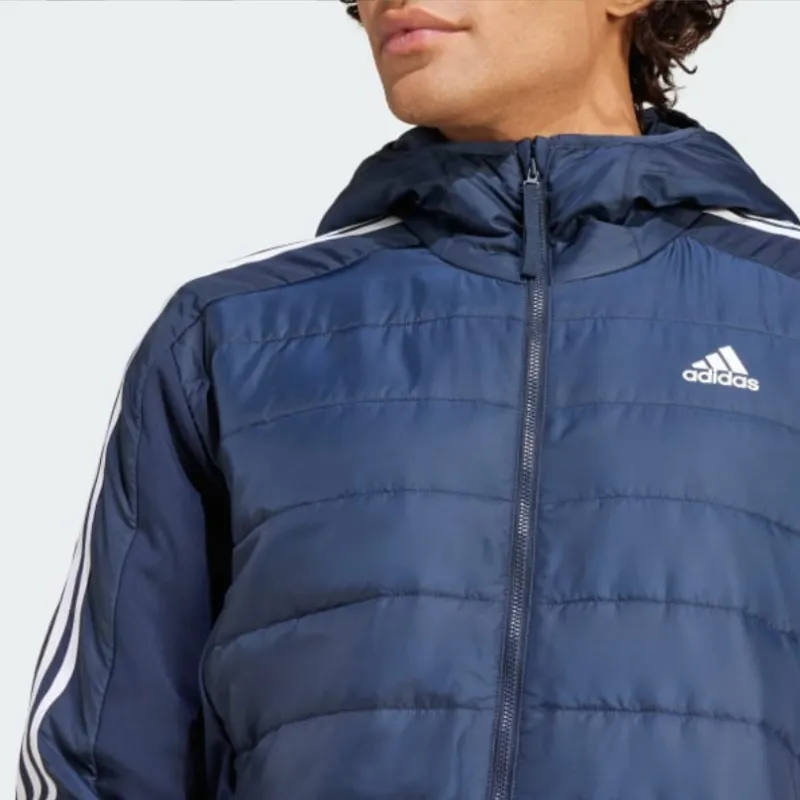 Adidas Free Shipping With AdiClub Essentials 3-Stripes Insulated Hooded Hybrid Jacket-3
