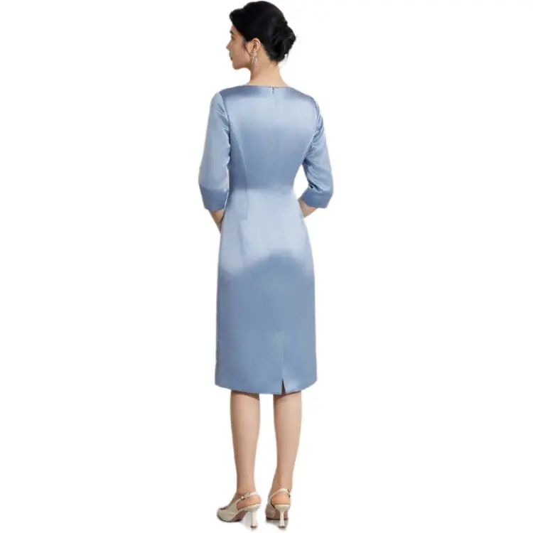 BBLLUUEE Long Sleeved Dress Women's Moonlight Blue-3