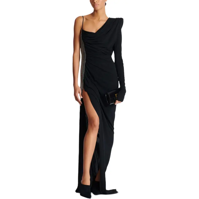BALMAIN Pagoda One shoulder Dress-1