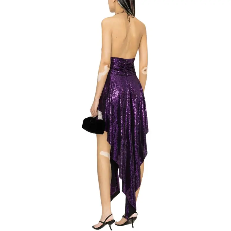 Alexandre Vauthier Sequin Embellished Halterneck Backless Dress-4