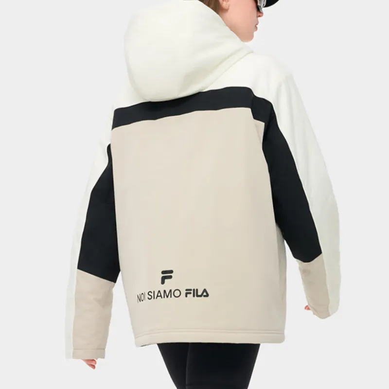 FILA FUSION FOB Series Puffer Jacket Unisex Pink Ink White-3