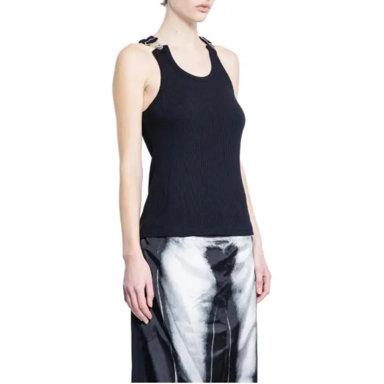 Jean Paul Gaultier Overall Buckles Ribbed Knit Tank Top-3