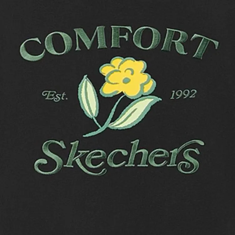 Skechers Drop Shoulder Sleeve T Shirt Women's Carbon Black 0018-3