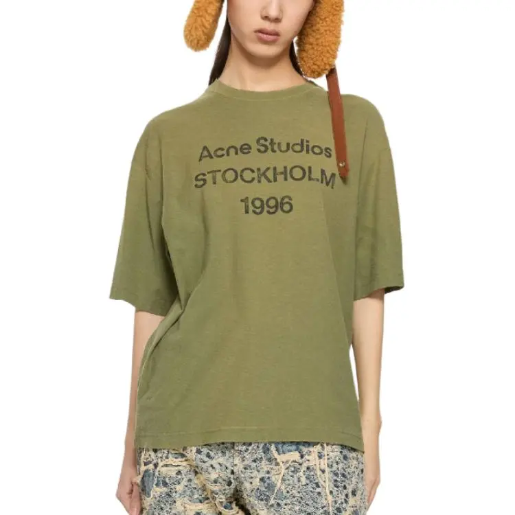 Acne Studios Logo Stockholm 1996 print T shirt-2