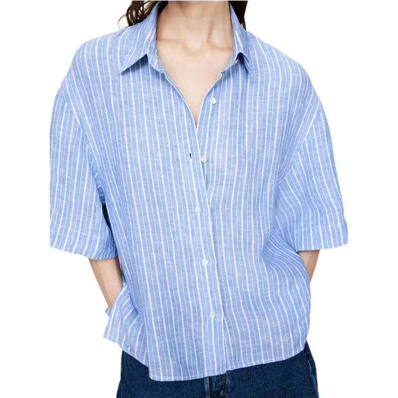 ARKET Shirts Women's White/Blue-1
