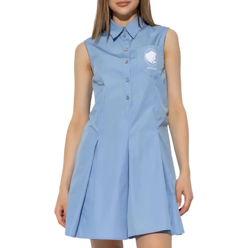 VERSACE Button up Sleeveless Dress-3