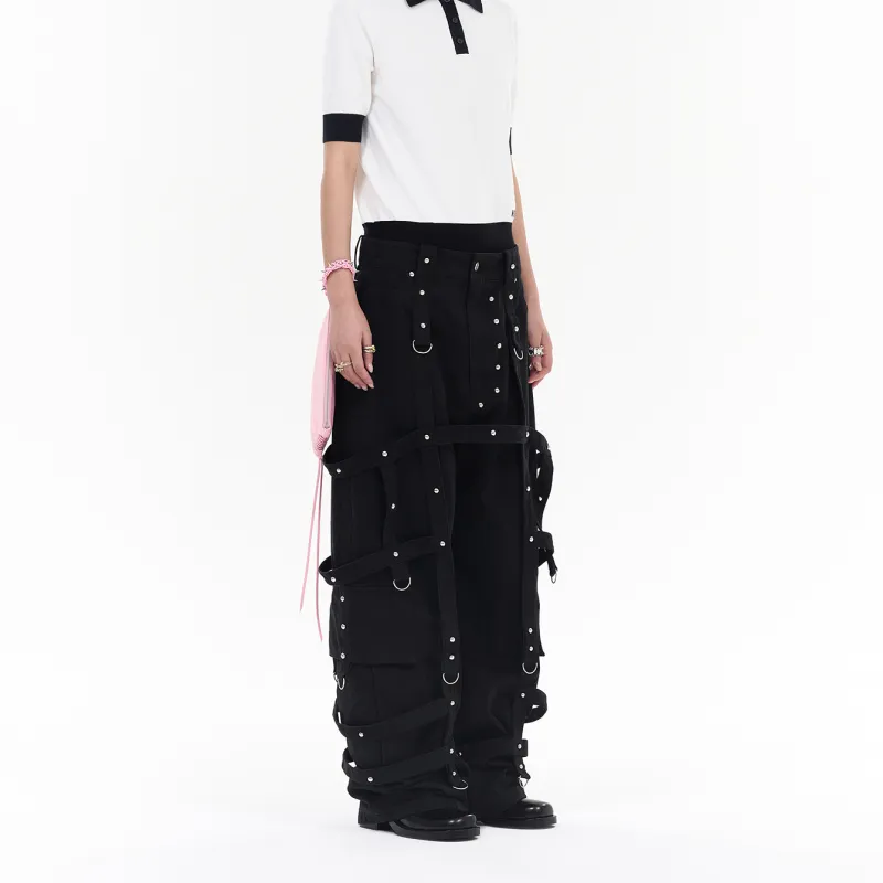 WE11DONE Studded Cargo Trousers-3