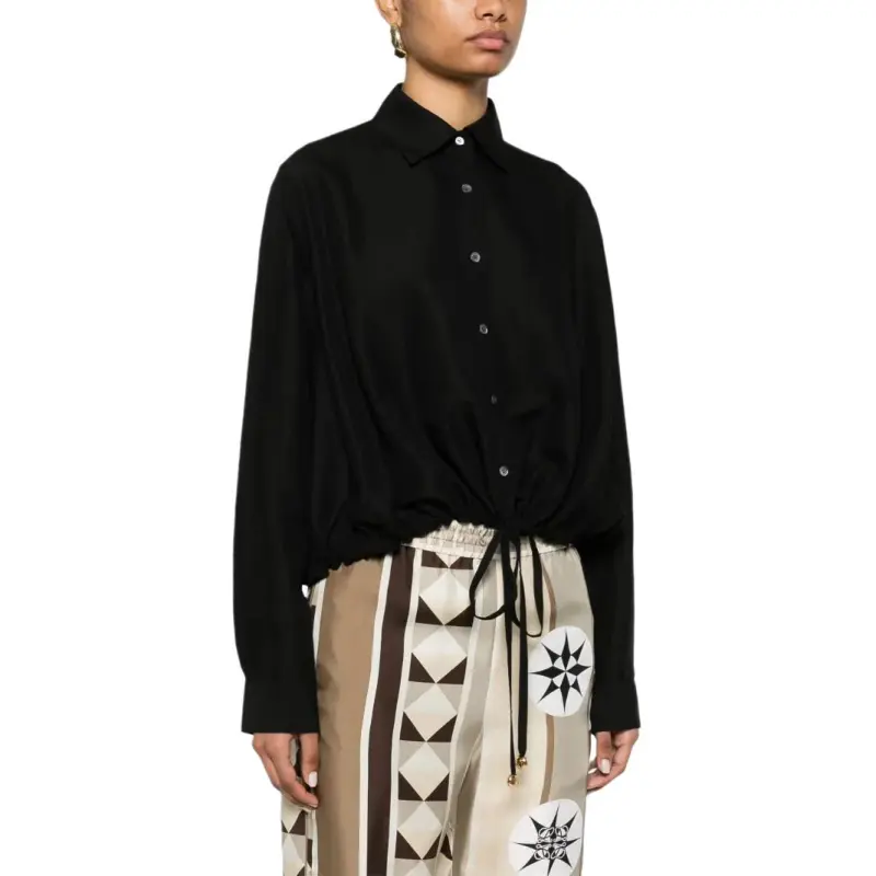 LOEWE Drawstring Shirt 'Black'-3