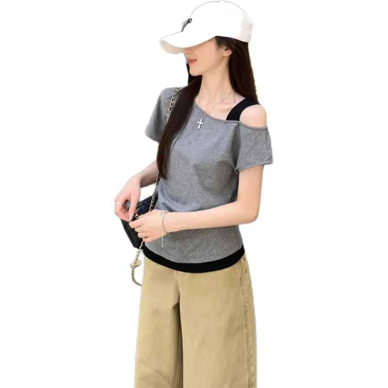 Mu Xiao Xin T Shirts Women's Gray-2