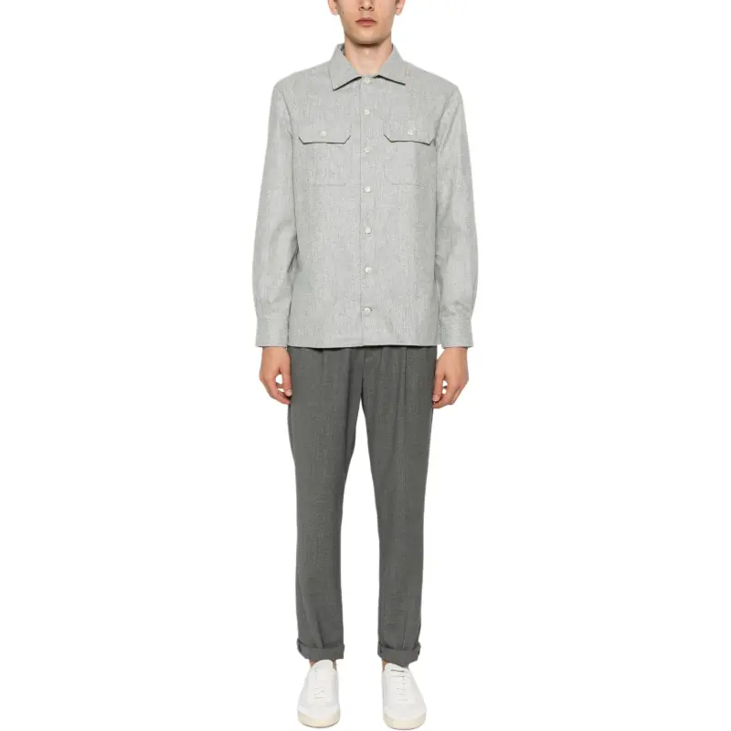 Brunello Cucinelli Flap Pocket Long Sleeved Shirt-4