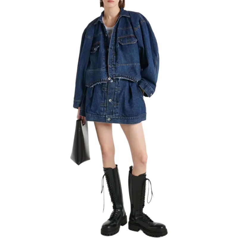 Sacai Raw cut Hem Denim Jacket-2