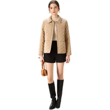 FENHONGMALI Puffer Jacket Women's Camel