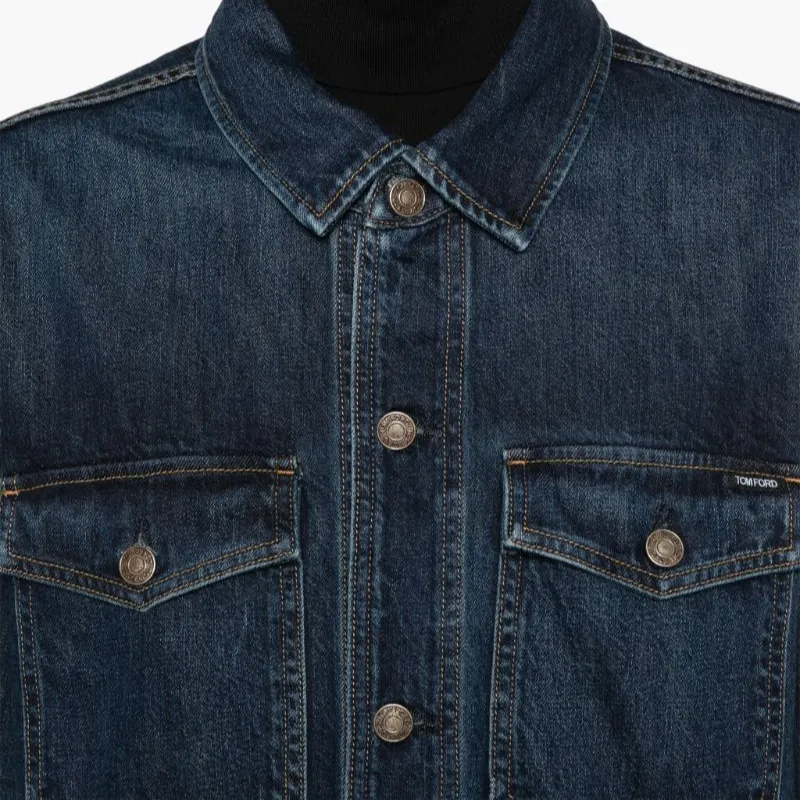 TOM FORD Buttoned Denim Jacket-3