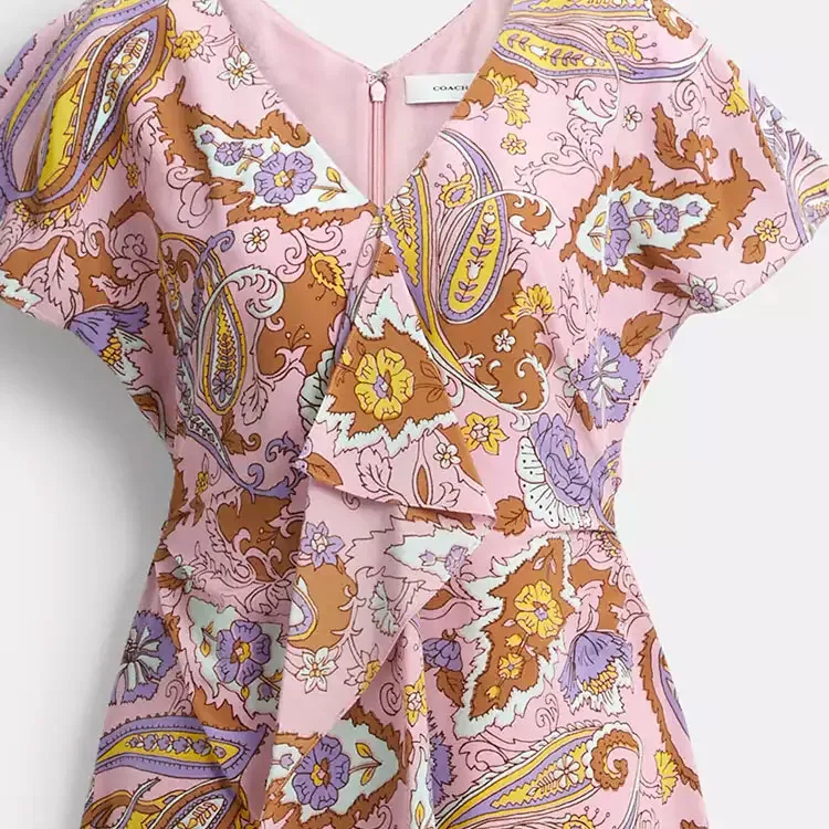 COACH Short Sleeved Dress Women's Pink-1