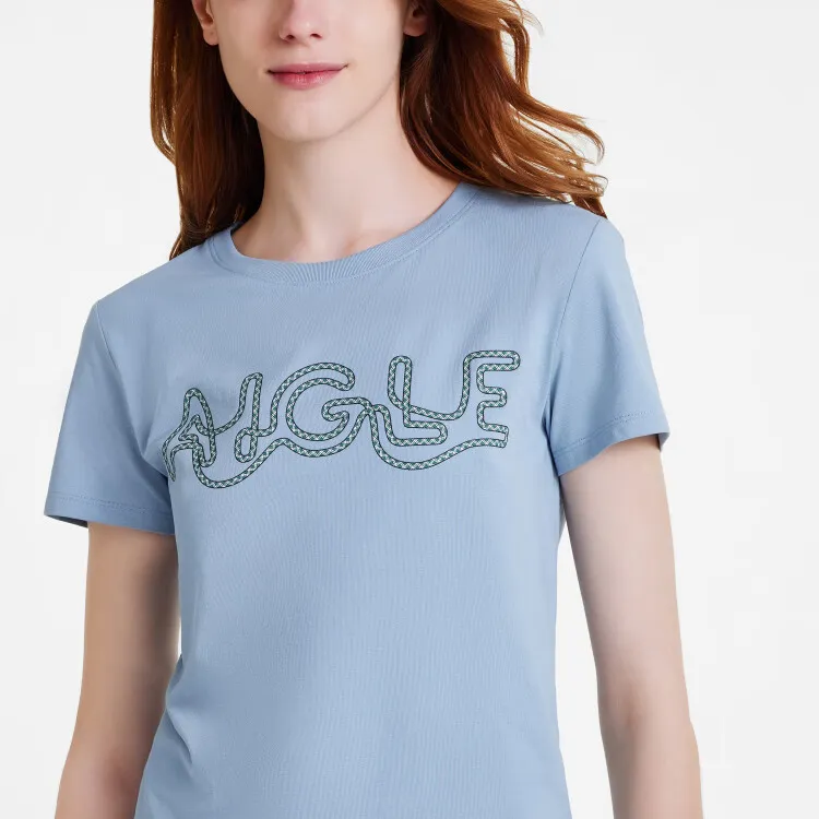 AIGLE T Shirt Women's Light Denim Blue-3