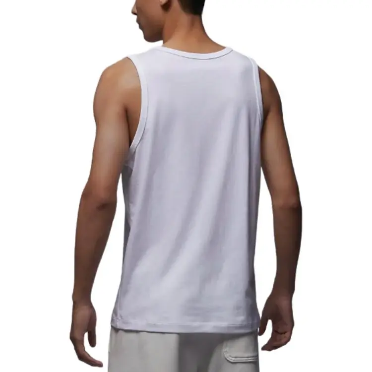 Jordan Men Embroidery Logo Tank White-3
