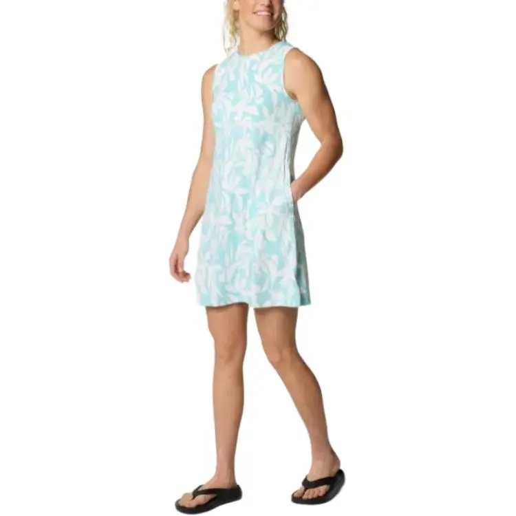 Columbia PFG Freezer Sleeveless Dress Women's White/Blue-3