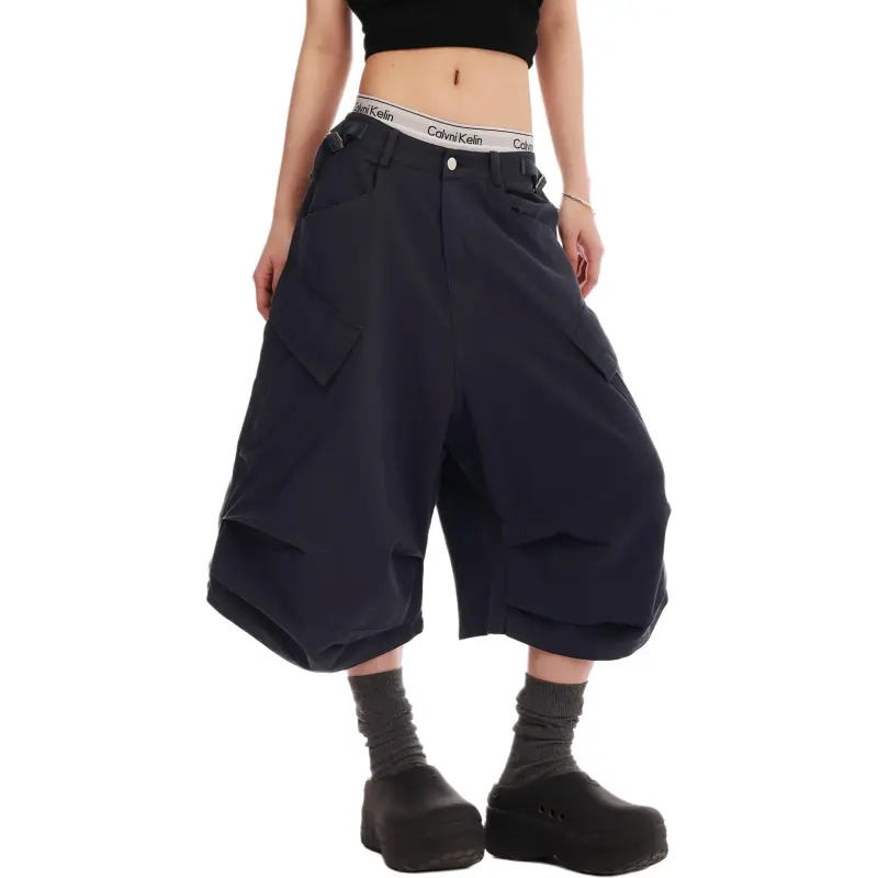 VINMUK Cargo Shorts Unisex Black-15