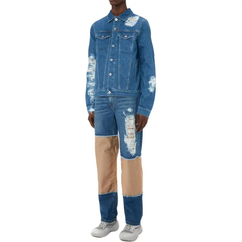 JW Anderson Distressed Collared Button-Up Jacket-1