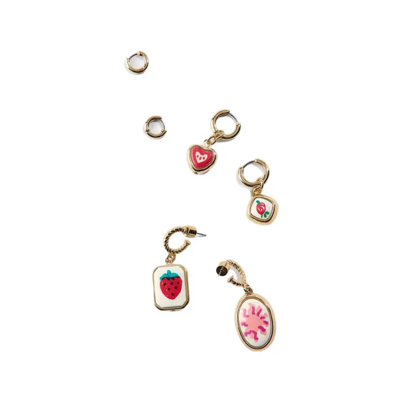 ZARA Acrylic, Zinc Steel, Metal Earrings Women's Gold-1
