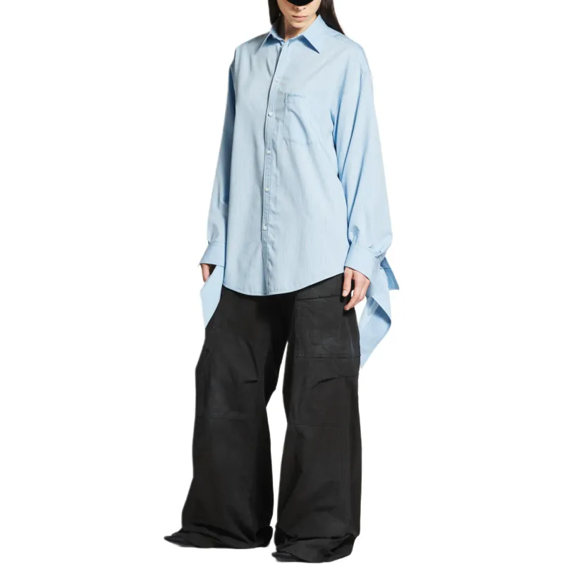 Balenciaga SS25 Shirt Regular Fit Women's Sky Blue-3