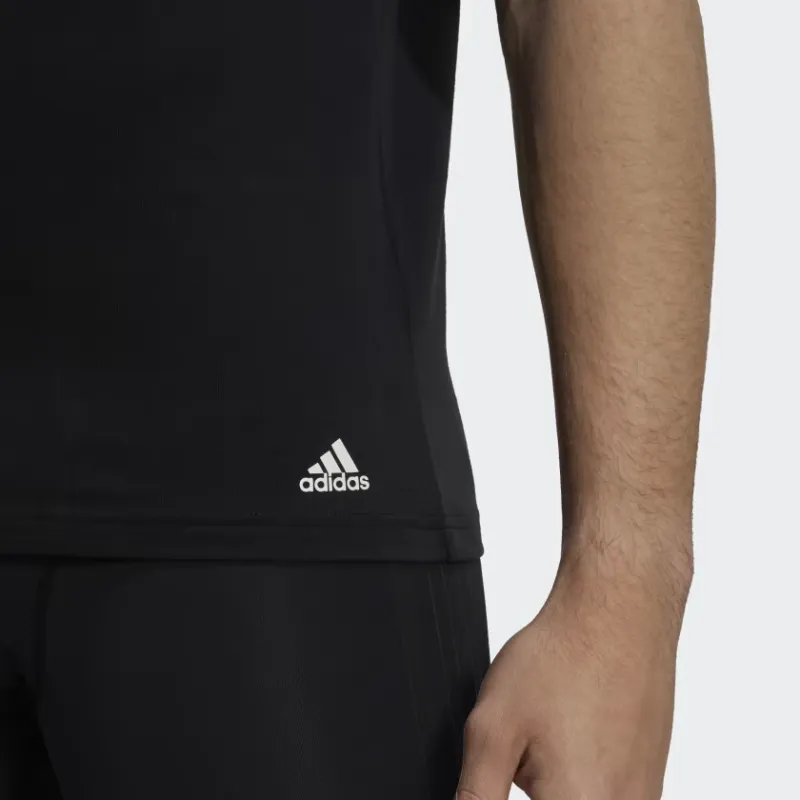 Adidas ACTIVE FLEX COTTON CREWNECK SHIRT UNDERWEAR T-Shirt Men's 3 Pack Black-5