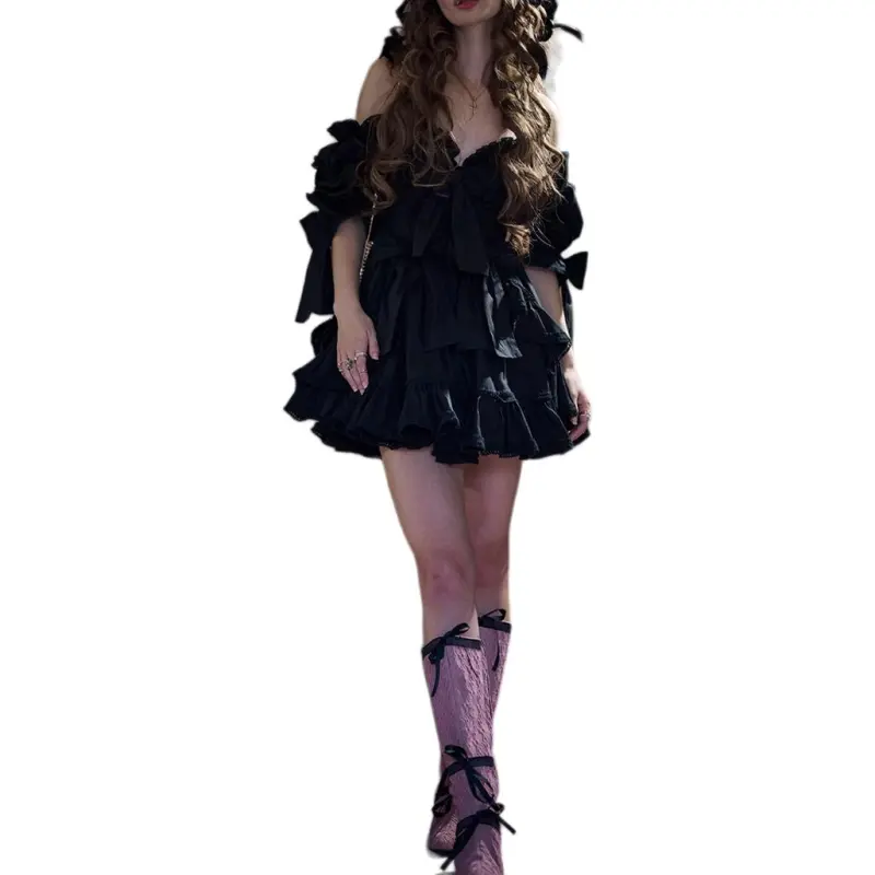 Selkie Collection FW24 Short Sleeved Dresses Women's Black-3