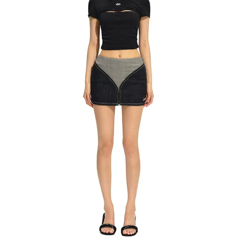 NAWS Denim Short Skirts Women's Gray-2