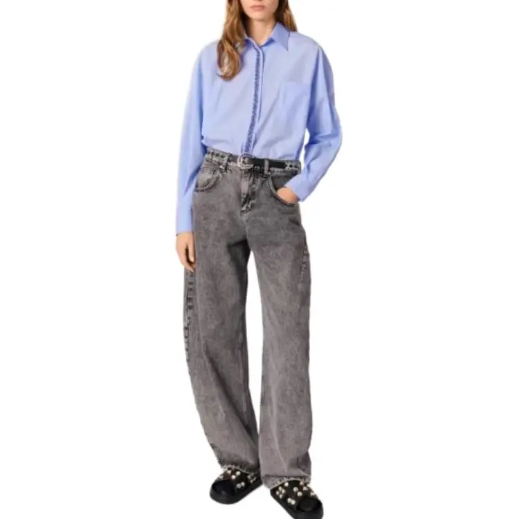 Maje Rhinestoned Poplin Shirt-4