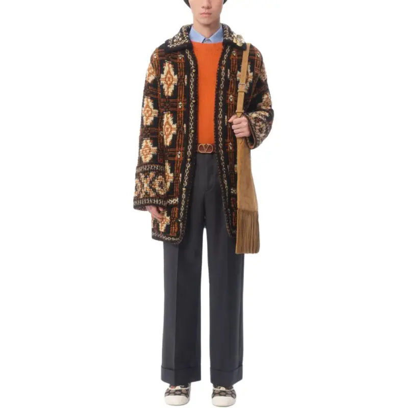 Valentino Garavani Geometric pattern Wool Cardigan-1
