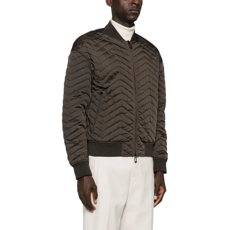 EMPORIO ARMANI Chevron Quilted Zipped Reversible Jacket-4