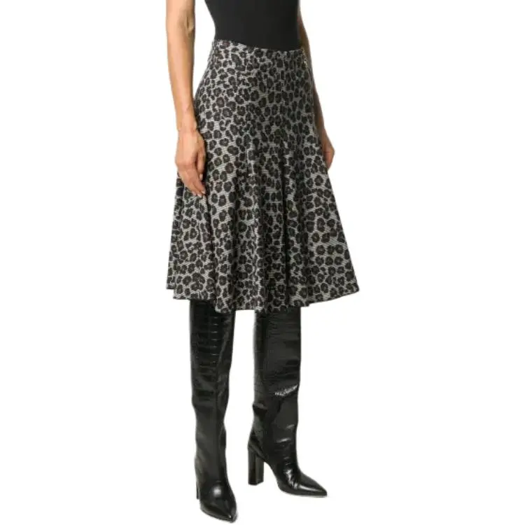 FANSIZHE Casual Long Skirts Women's Gray-3