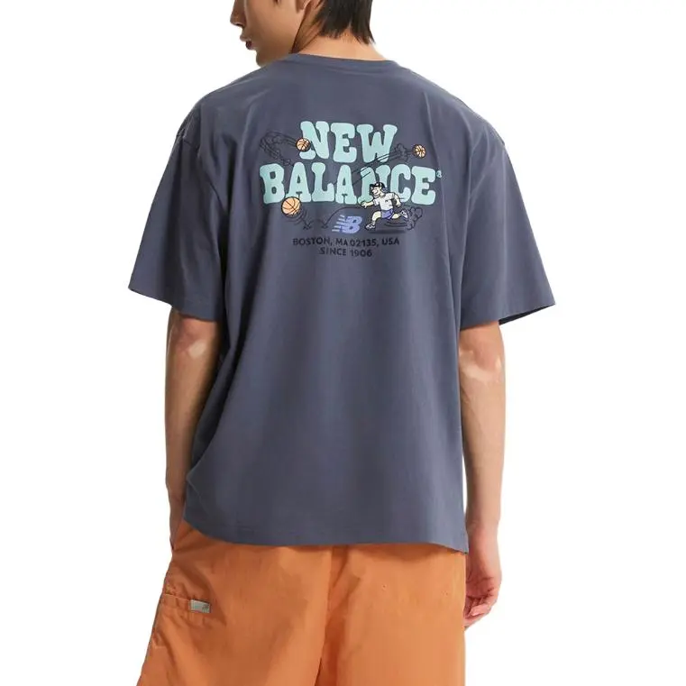 New Balance SEMI OVER FITUNI NB BOY T Shirt Men's CF Dark Purple-2
