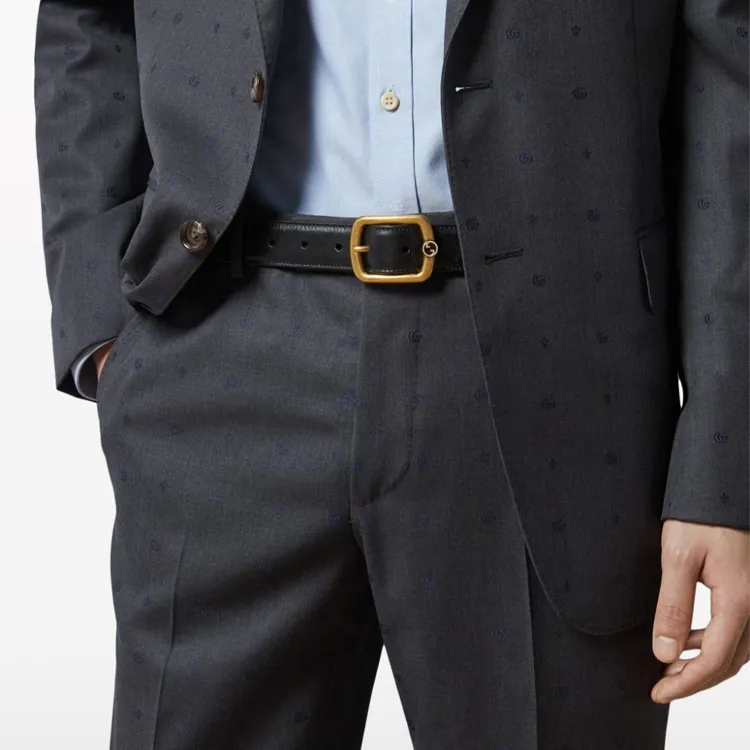 GUCCI Interlocking G-buckle Leather Belt-2