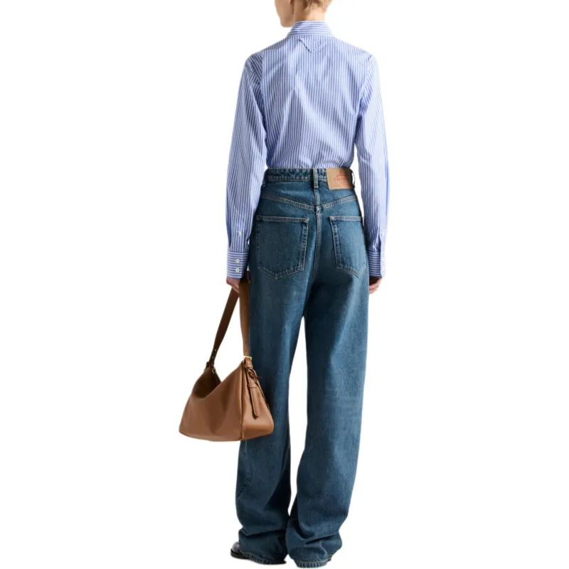 PRADA Embellished Long Sleeved Striped Shirt-2