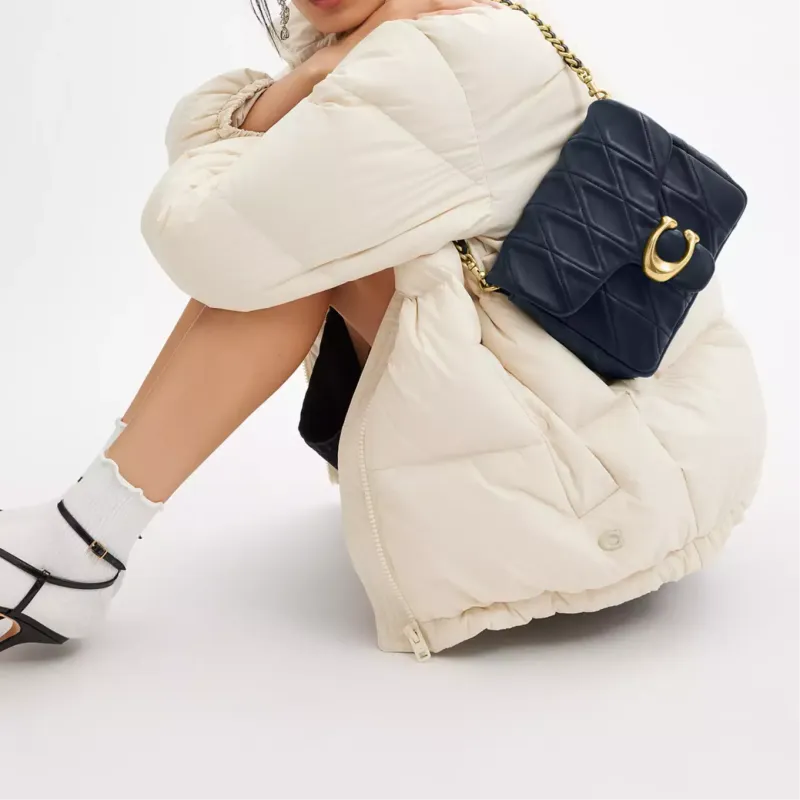 COACH Tabby Nappa Leather Crossbody Bag Shoulder Bag Small Size Women's Marine Blue-7