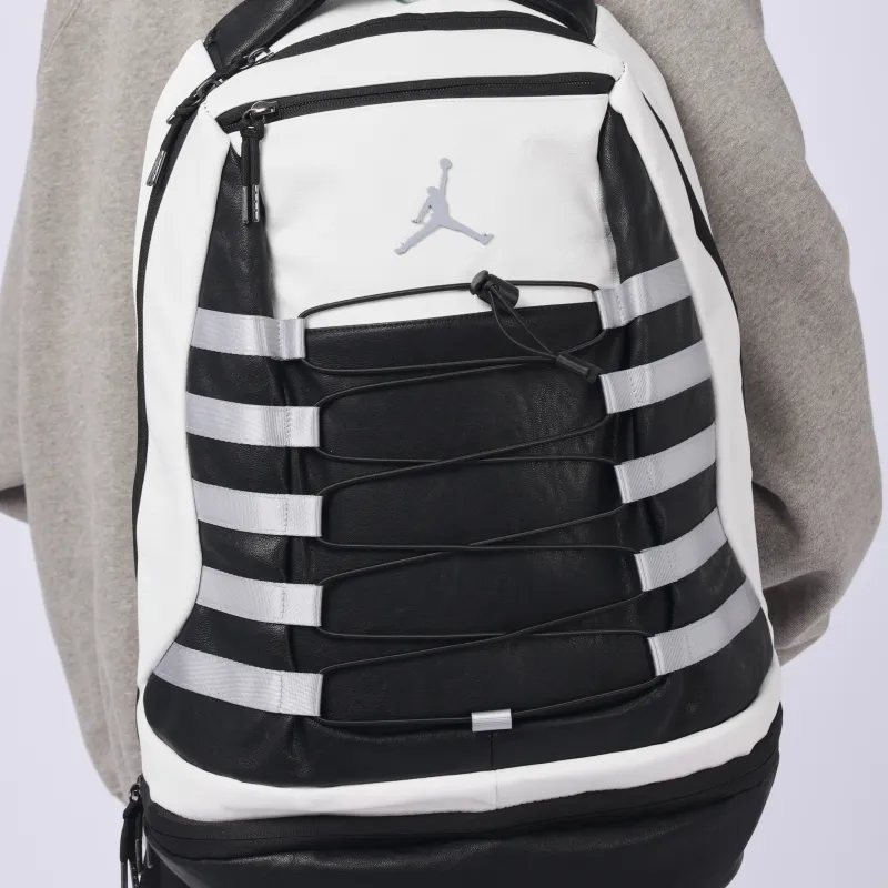 Jordan Polyester Backpack Small Size Unisex Black White-3