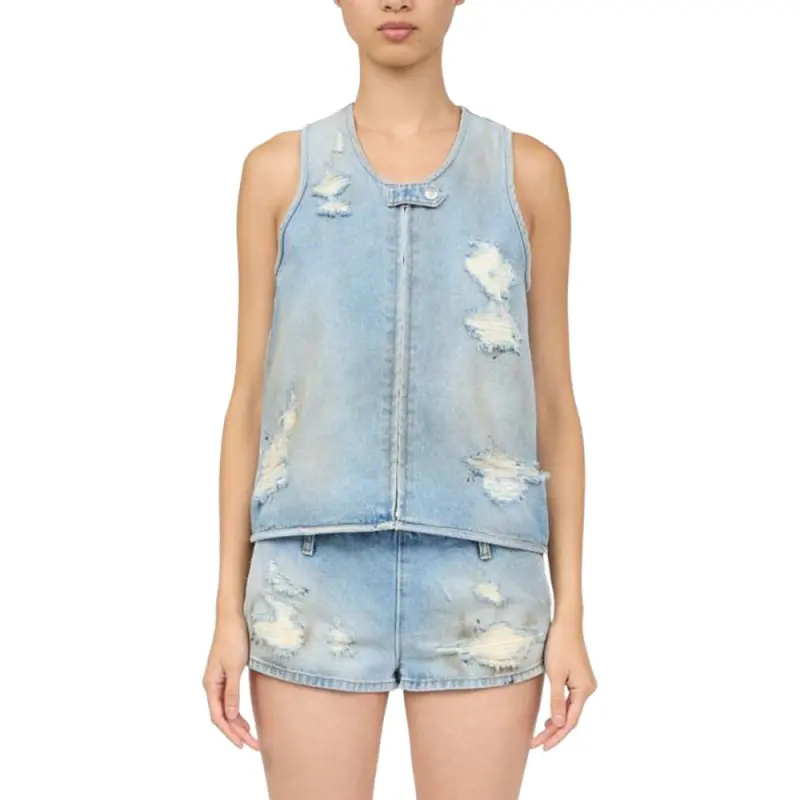 MM6 Maison Margiela Distressed Effect Waistcoat-1
