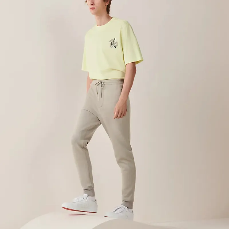 HERMES Knitted Sweatpants Men Khaki-1
